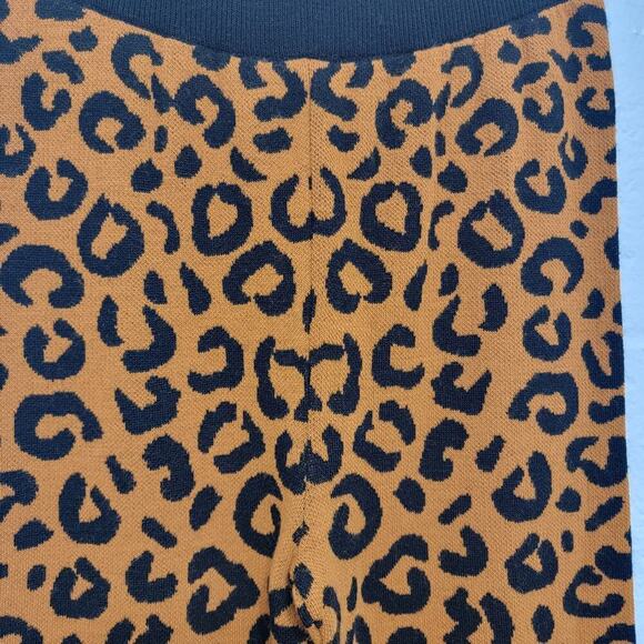 Asos Knit Pants Wide Leg Leopard Print Size 4 / 34" inseam 510 - Picture 4 of 10